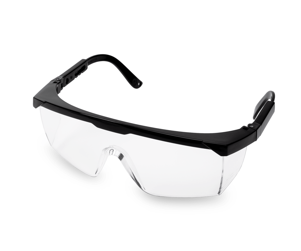 Euronda Monoart Schutzbrille Clear mit schwarzem Rahmen